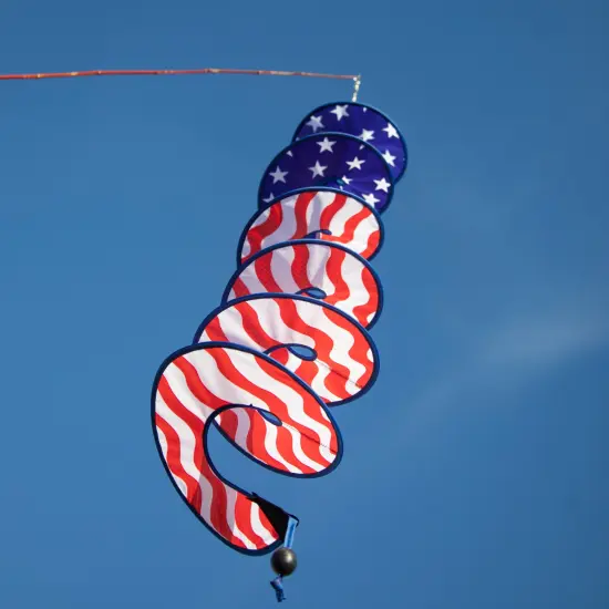 In the Breeze 5176 - 48" Stars and Stripes Curlie Spinner - Outdoor Hanging Decoration {3}