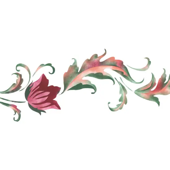 Acanthus Tulip Wall Stencil | 3208 by Designer Stencils | Floral Stencils | Reusable Art Craft Stencils for Painting on Walls, Canvas, Wood | Reusable Plastic Paint Stencil for Home Makeover | Easy to Use & Clean Art Stencil {2}