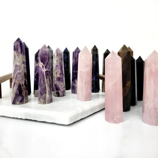 Hand-Polished Crystal Tower Point Obelisk - 8 sided TIGERS EYE {1}