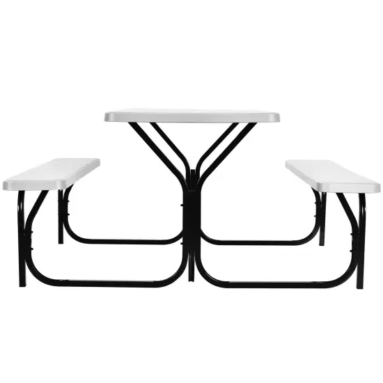 Costway Picnic Table Bench Set Outdoor Backyard Patio Garden Party Dining All Weather Black/White/Grey/Brown/Green {3}