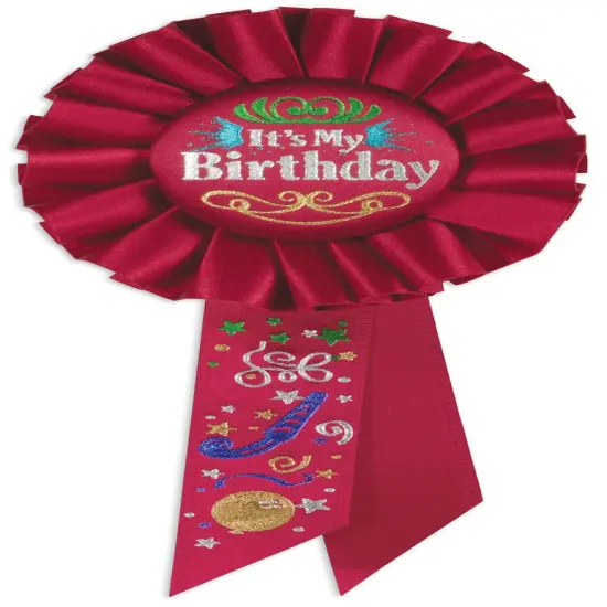 Red It's My Birthday Rosette (Pack of 6) {1}