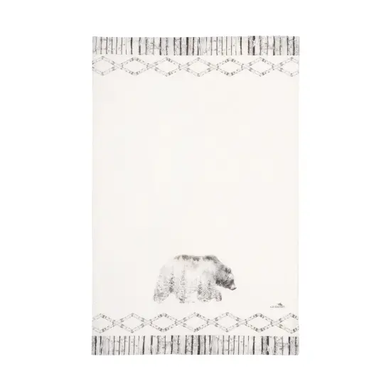 Bear in Forest Printed 100% Cotton Guest Dishtowel {1}