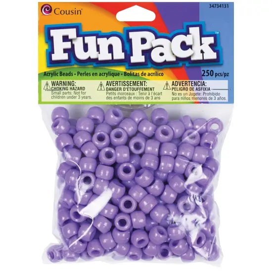 CousinDIY Fun Pack Acrylic Pony Beads 250/Pkg-Purple {1}