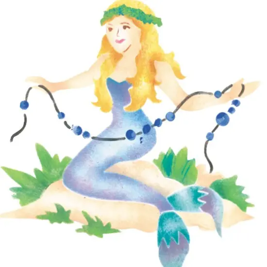 Single Mermaid Wall Stencil | 2942 by Designer Stencils | Reusable Art Craft Stencils for Painting on Walls, Canvas, Wood | Reusable Plastic Paint Stencil for Home Makeover | Easy to Use & Clean Art Stencil {2}