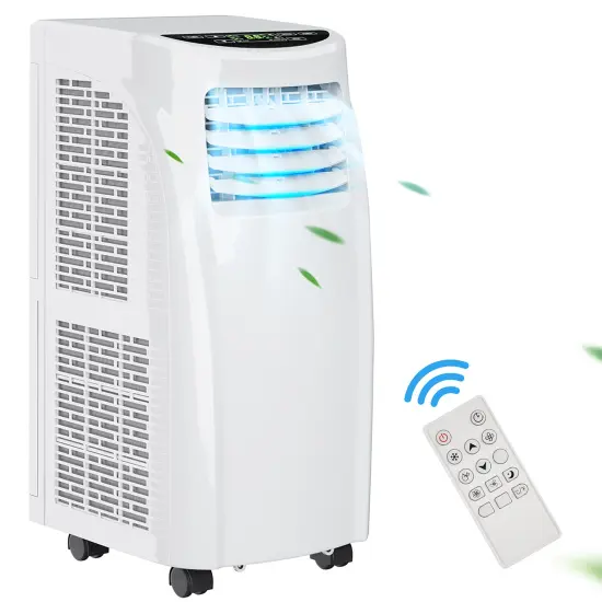 Costway 5500 BTU (8000BTU ASHRAE) Portable Air Conditioner & Dehumidifier Function Remote {1}