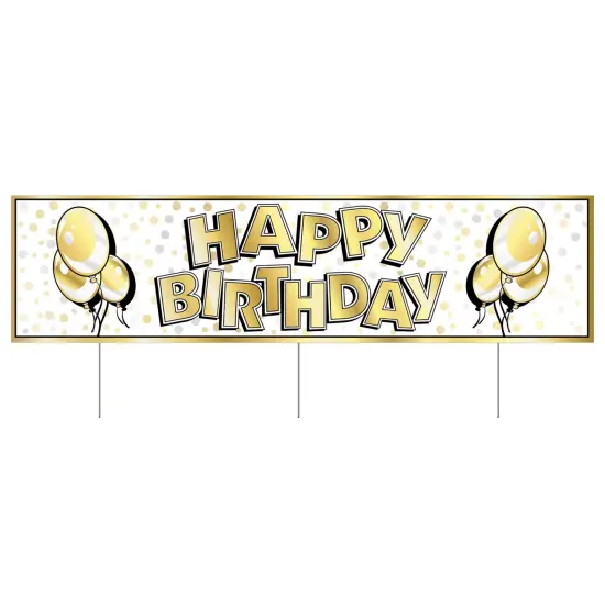 Plastic Jumbo Happy Birthday Yard Sign, (Pack of 6) {1}
