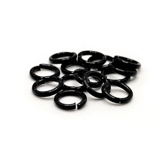 100, 500 or 1,000 Pieces: 6 mm Black Open Jump Rings, 18g {1}