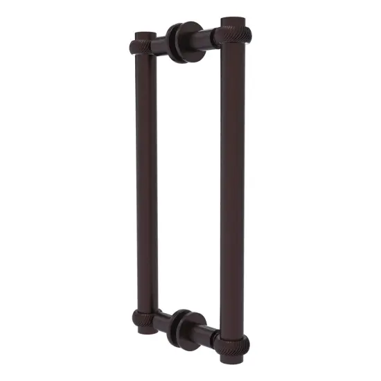 Contemporary 12 Inch Back To Back Shower Door Pull With Twisted Accent - 404T-12Bb-Abz {1}