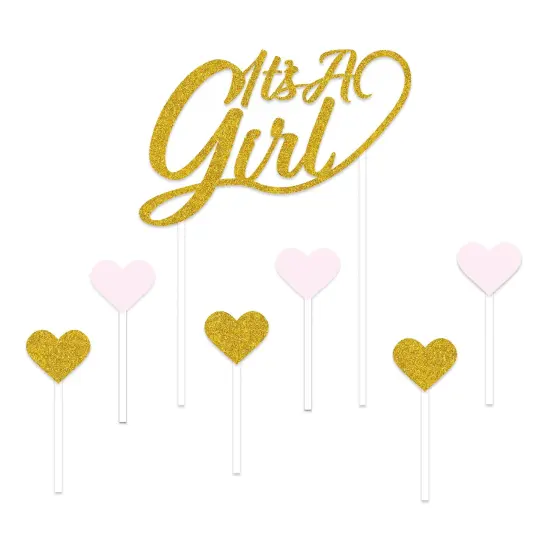Its A Girl Cake Topper, (Pack Of 12) {1}