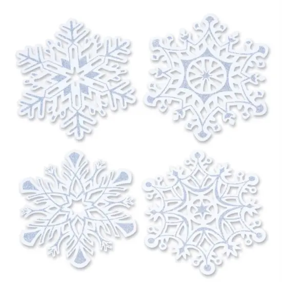 Glittered Snowflake Cutouts (Pack Of 24) {1}