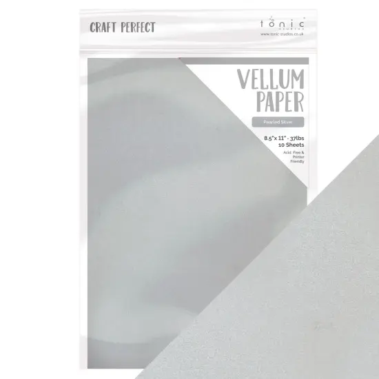 Craft Perfect Vellum Paper 8.5"X11" 10/Pkg-Pearled Silver {3}