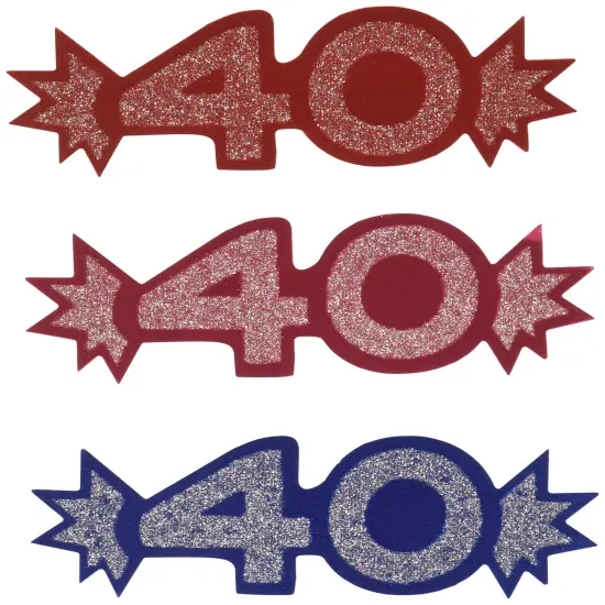 Mini Glittered Foil40Cutouts (Pack of 24) {1}