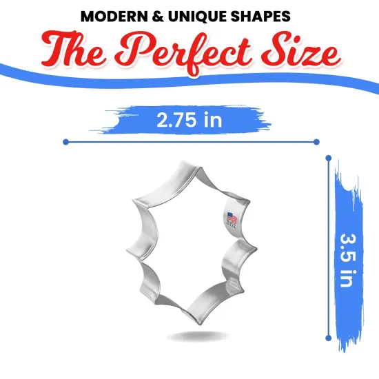 Holly Leaf Cookie Cutter 3.5", CookieCutter.com, Tin Plated Steel, Handmade in the USA {2}