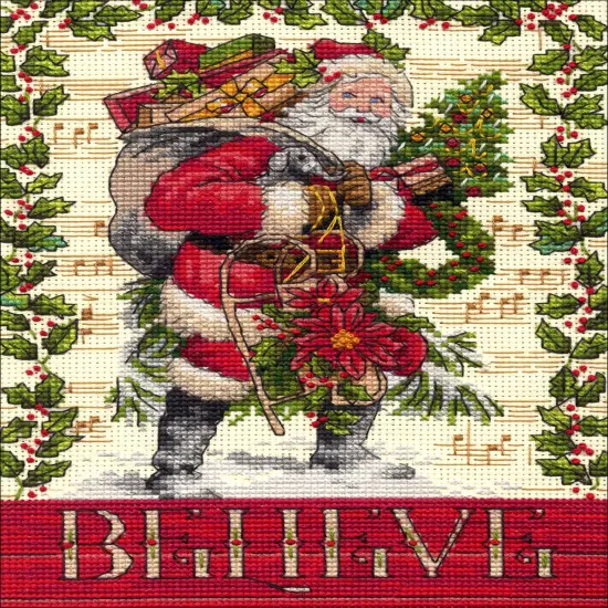 Dimensions Gold Petite Counted Cross Stitch Kit 5"X7"-Believe In Santa {3}