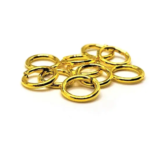 100, 500 or 1,000 Pieces: 7 mm Gold Plated Open Jump Rings, 18g {1}