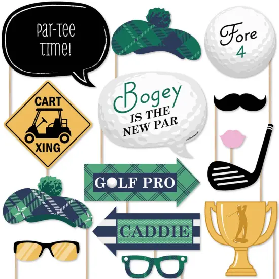 Big Dot of Happiness Par-Tee Time - Golf - Photo Booth Props Kit - 20 Count {1}