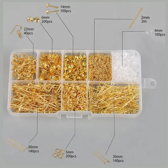 Jewelry Findings Kit of 10 Gold Plated Items Silver {3}