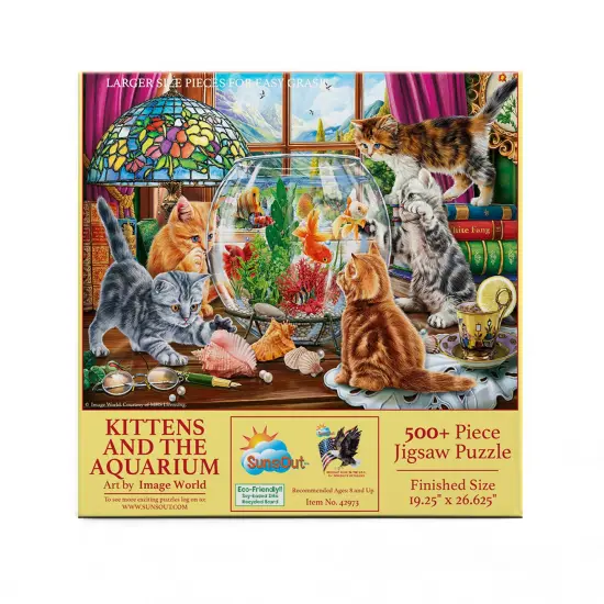 Sunsout Kittens and the Aquarium 500 pc Large Pieces Jigsaw Puzzle 42973 {4}