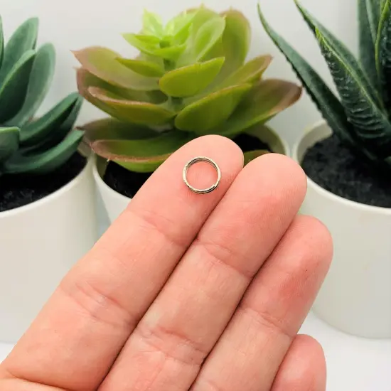 100 , 500 or 1,000 Pieces: 8 mm Rhodium Silver Split Double Jump Rings {2}