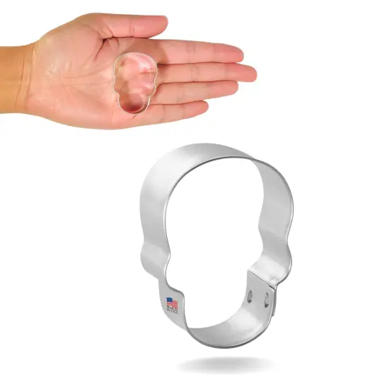 CookieCutter.com Mini Sugar Skull 1.75 in Cookie Cutter Halloween Tin Plated Steel, Made in USA {1}