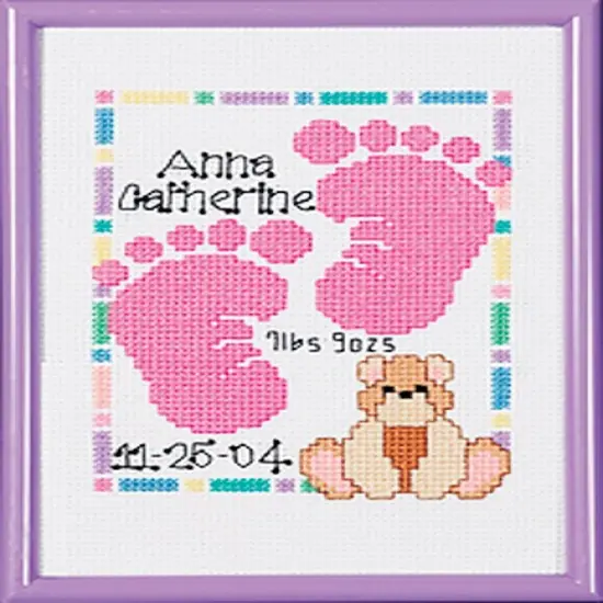 Janlynn/Special Moments Mini Counted Cross Stitch Kit 5"X7"-Baby Footprints {3}