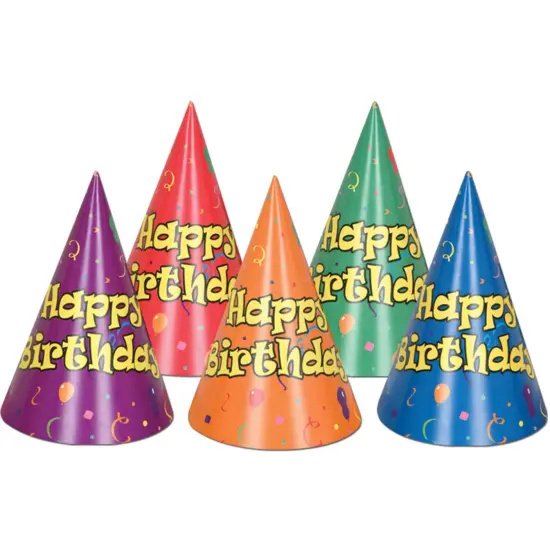 Balloon & Confetti Birthday Cone Hats (Pack of 144) {1}