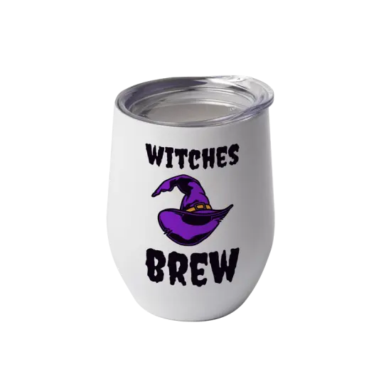 12oz Stainless Stemless Wine Cup with Lid (White) {2}