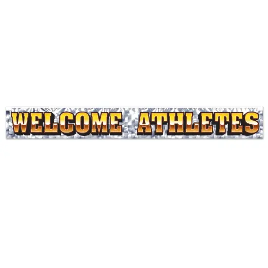 Metallic Welcome Athletes Fringe Banner, (Pack Of 12) {1}