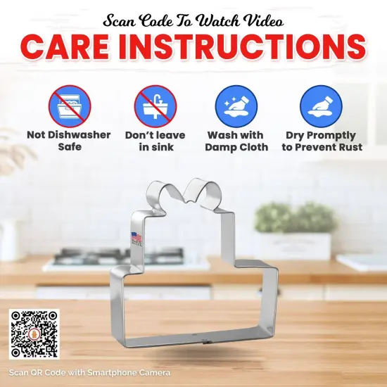 Stacked Gift Boxes Cookie Cutter 3.75 in, CookieCutter.com, Tin Plated Steel, Handmade in the USA {4}