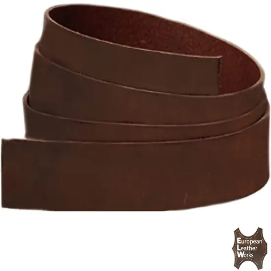 2"x50" (5.1x127cm) ELW 5-6 oz (2-2.4mm) 72" Length, Straps, Belts, Strips Full Grain Leather Crazy Horse Belt Medium DIY Craft, Pet Collars, Blanks, Accessory, Jewelry, Wrapping Tobacco Brown {4}