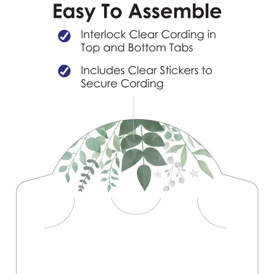 Big Dot of Happiness Boho Botanical - Greenery Party Vertical Photo Garland 35 Pieces {6}