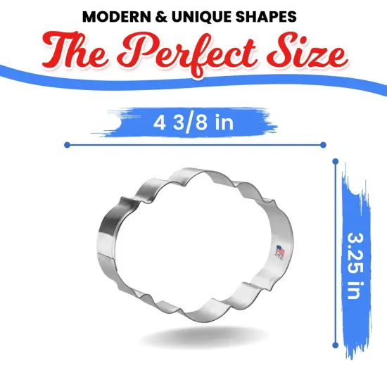 CookieCutter.com 4.5 in Oval Elegant Plaque Cookie Cutter Shapes Made in USA,  {2}