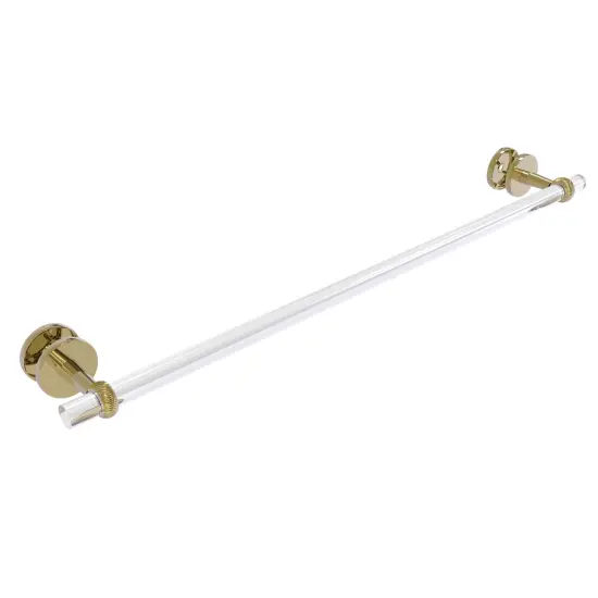 Clearview Collection 30 Inch Shower Door Towel Bar With Twisted Accents - Unlacquered Brass {1}