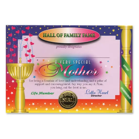 Very Special Mother Certificate (Pack of 6) {1}