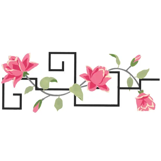 Oriental Rose Wall Stencil | 3044 by Designer Stencils | Floral Stencils | Reusable Art Craft Stencils for Painting on Walls, Canvas, Wood | Reusable Plastic Paint Stencil for Home Makeover | Easy to Use & Clean Art Stencil {1}