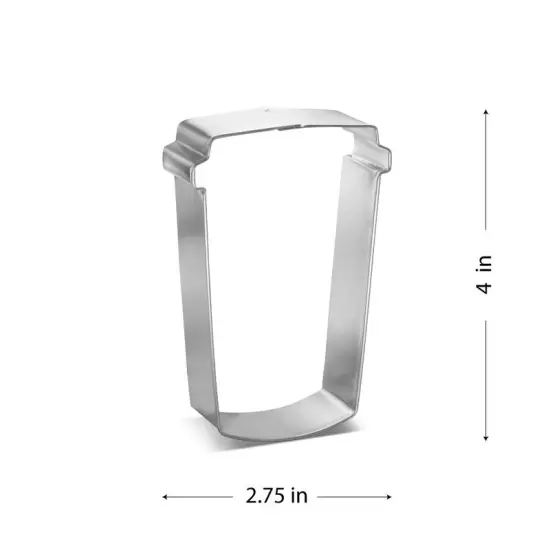 Soda Fountain Coffee Cup Cookie Cutter 4 in, CookieCutter.com, Tin Plated Steel, Handmade in the USA {2}