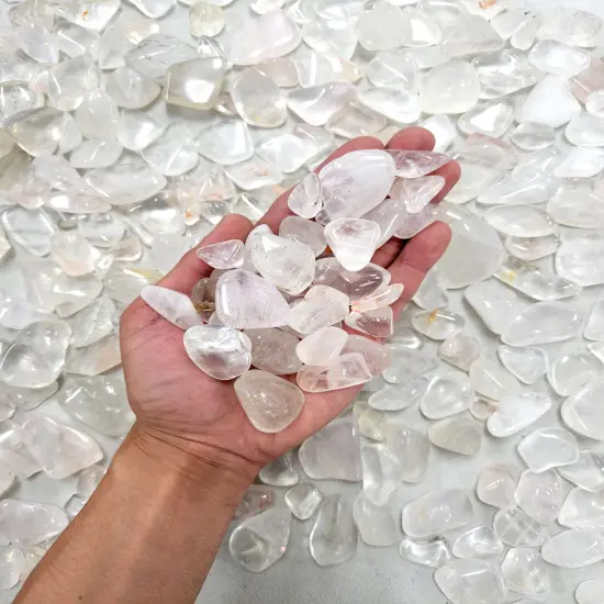 Tumbled Clear Quartz Crystals - Bulk Tumbled Stones {6}
