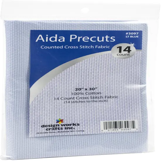 Design Works Gold Quality Aida 14 Count 20"X30"-Light Blue {2}