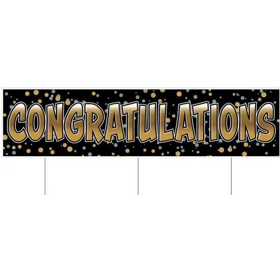 Plastic Jumbo Congratulations Yard Sign, (Pack Of 6) {1}