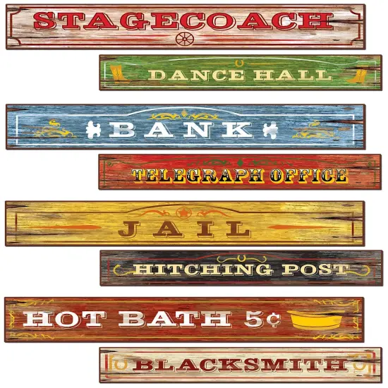 Western Sign Cutouts (Pack of 12) {1}