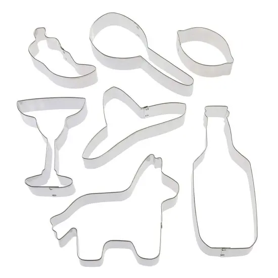 Fiesta Cookie Cutter 7 Pc Set, CookieCutter.com, Tin Plated Steel, Handmade in the USA {2}