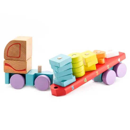 Wise Elk/Cubika Wooden toy - Truck with Bricks LM-13 {3}