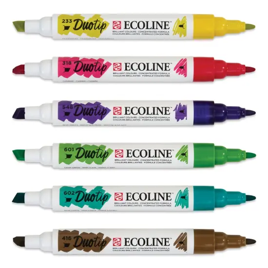 Royal Talens Ecoline DuoTip Markers - Botanic Set of 6 {1}