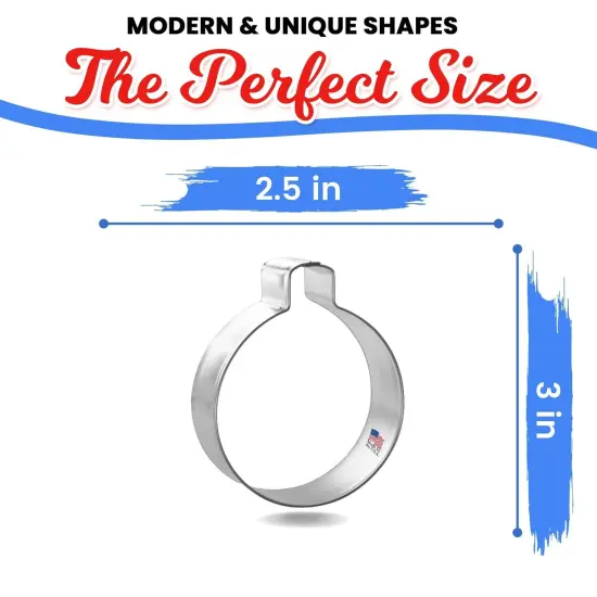 Ornament Bobber Cookie Cutter 3 in, CookieCutter.com, Tin Plated Steel, Handmade in the USA {2}