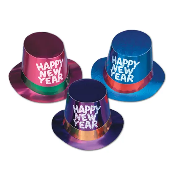 Foil Hi-Hats w/Glittered HNY (Pack of 25) {1}