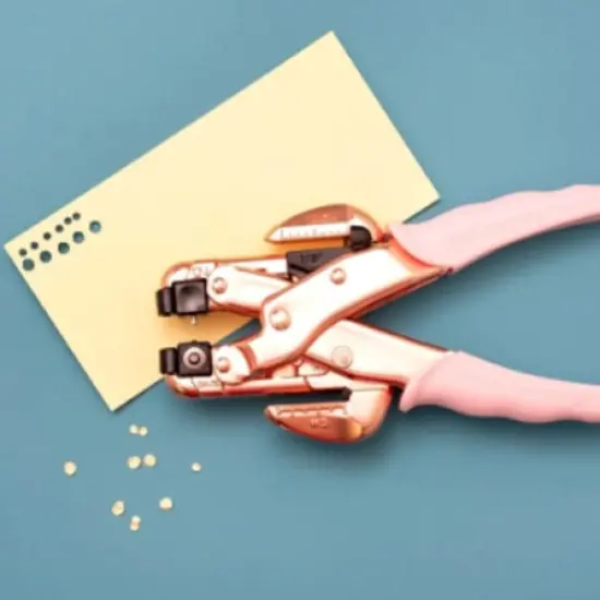 We R Memory Keepers Crop-A-Dile Eyelet and Snap Punch, Pink Gold Handle 60000207 {3}