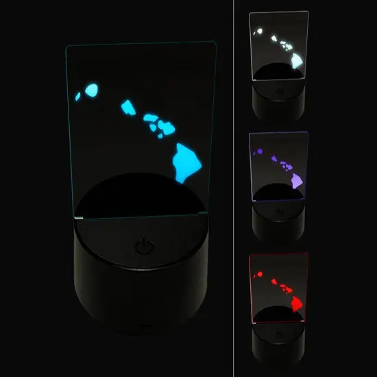 Hawaii State Silhouette 3D Illusion LED Night Light Sign Nightstand Desk Lamp {1}