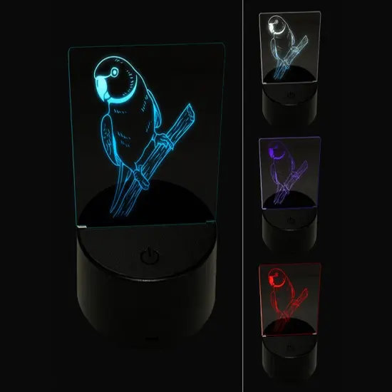Indian Ring-Necked Parakeet Rose-Ringed Bird Parrot 3D Illusion LED Night Light Sign Nightstand Desk Lamp {1}