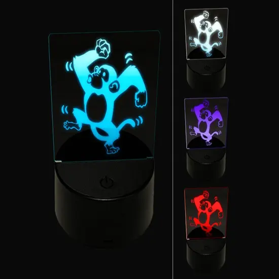 Fun Dancing Monkey 3D Illusion LED Night Light Sign Nightstand Desk Lamp {1}