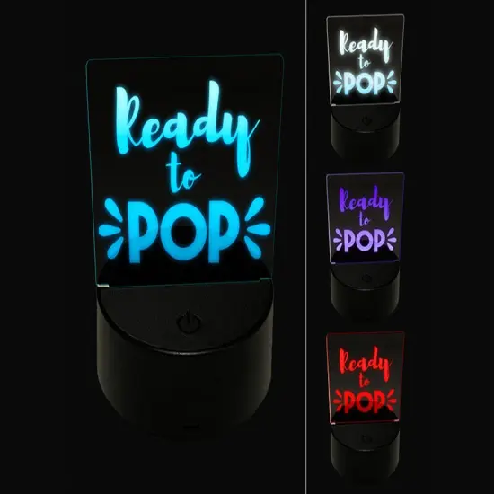 Ready to Pop Shower Pregnancy 3D Illusion LED Night Light Sign Nightstand Desk Lamp {1}